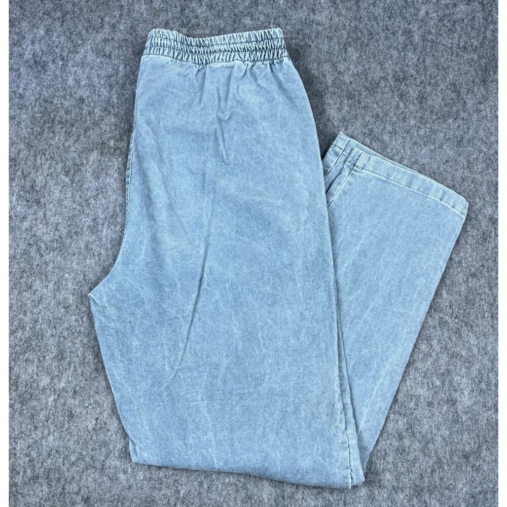 Quiksilver Women's Kracker Corduroy Pants Straight Tapered Fit Light Blue Sz S